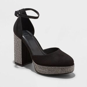 A New Day Women's Chunky Block High Platform Heels Black